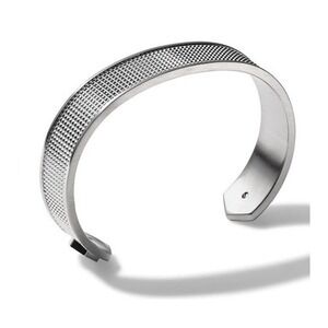 Bulova Precisionist Open Cuff Bracelet, Knurled‎ Texture Design, Silver, NWT